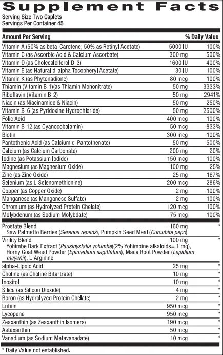 GNC Mega Men Prostate & Virility facts