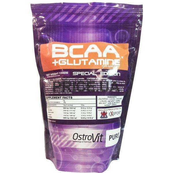 Ostrovit bcaa + glutamine 1000 g Mega Mass