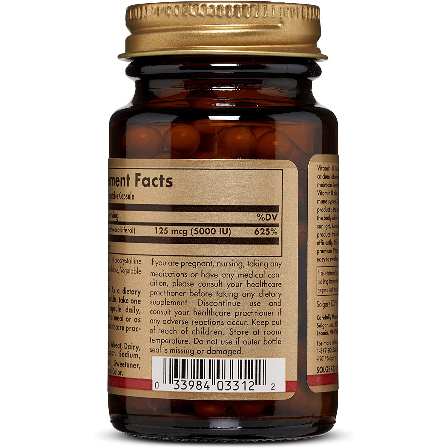 Solgar vitamin d3 125 mcg (5000 iu) 60 veg caps - Mega Mass