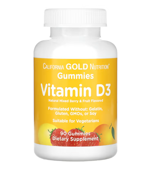 California gold nutrition vitamin d3 90 gummies berry & fruit ⭐ Mega Mass