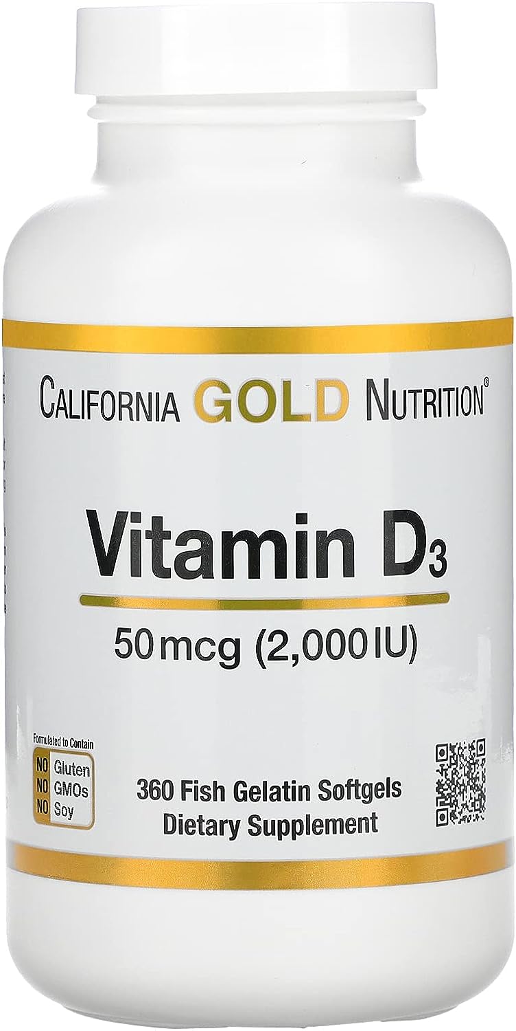California gold nutrition vitamin d3 50 mcg (2,000 iu) 360 softgels ...