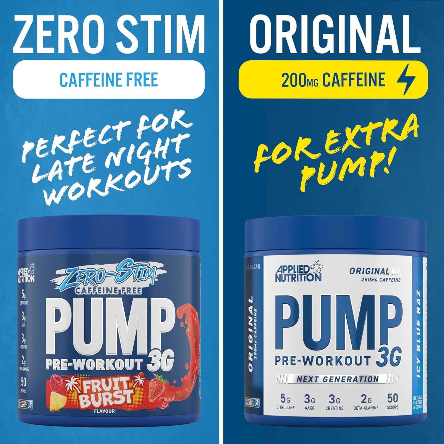 Applied nutrition pump pre - workout 3g zero stim 375 g купить