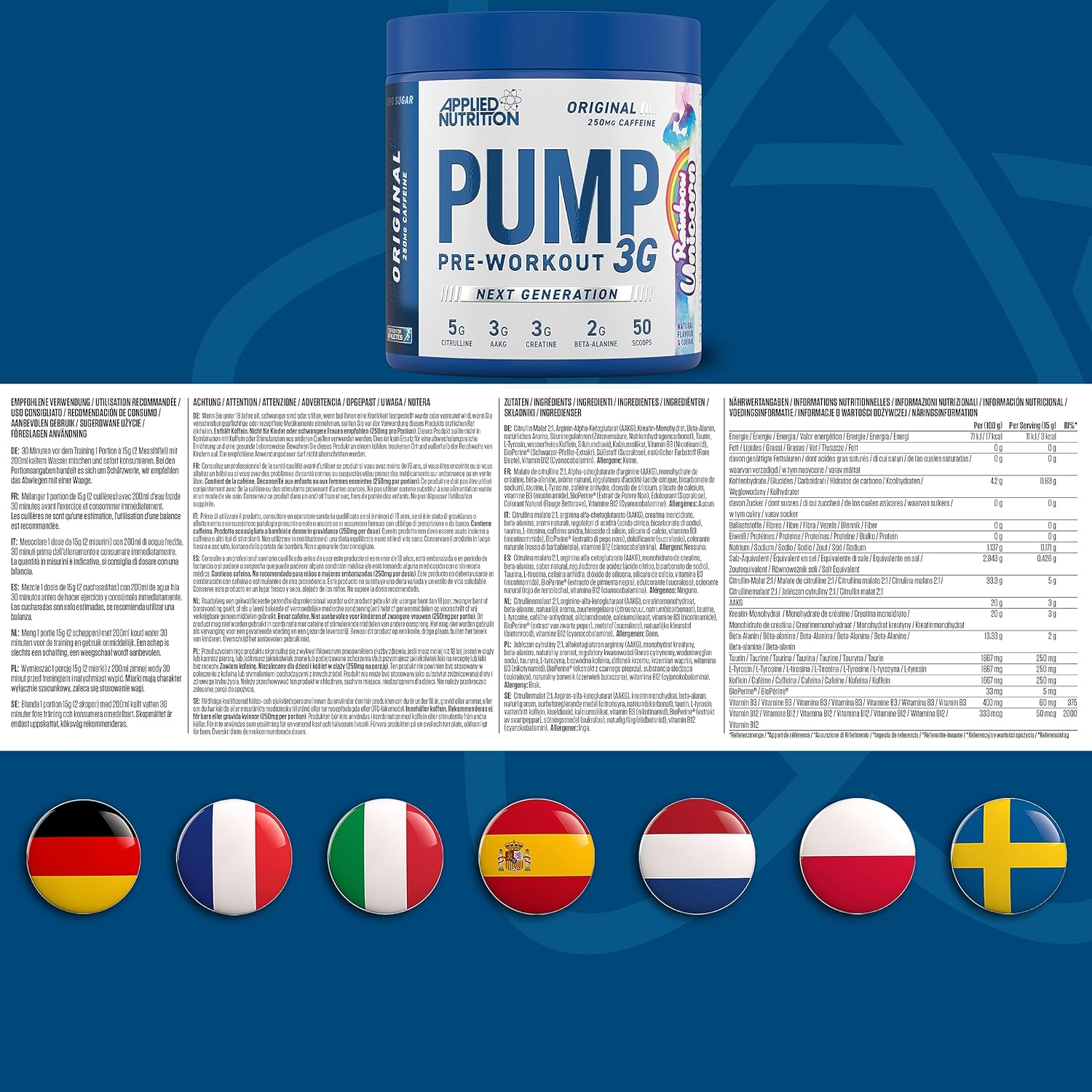 Applied nutrition pump pre - workout 3g original 375 g купить Киев