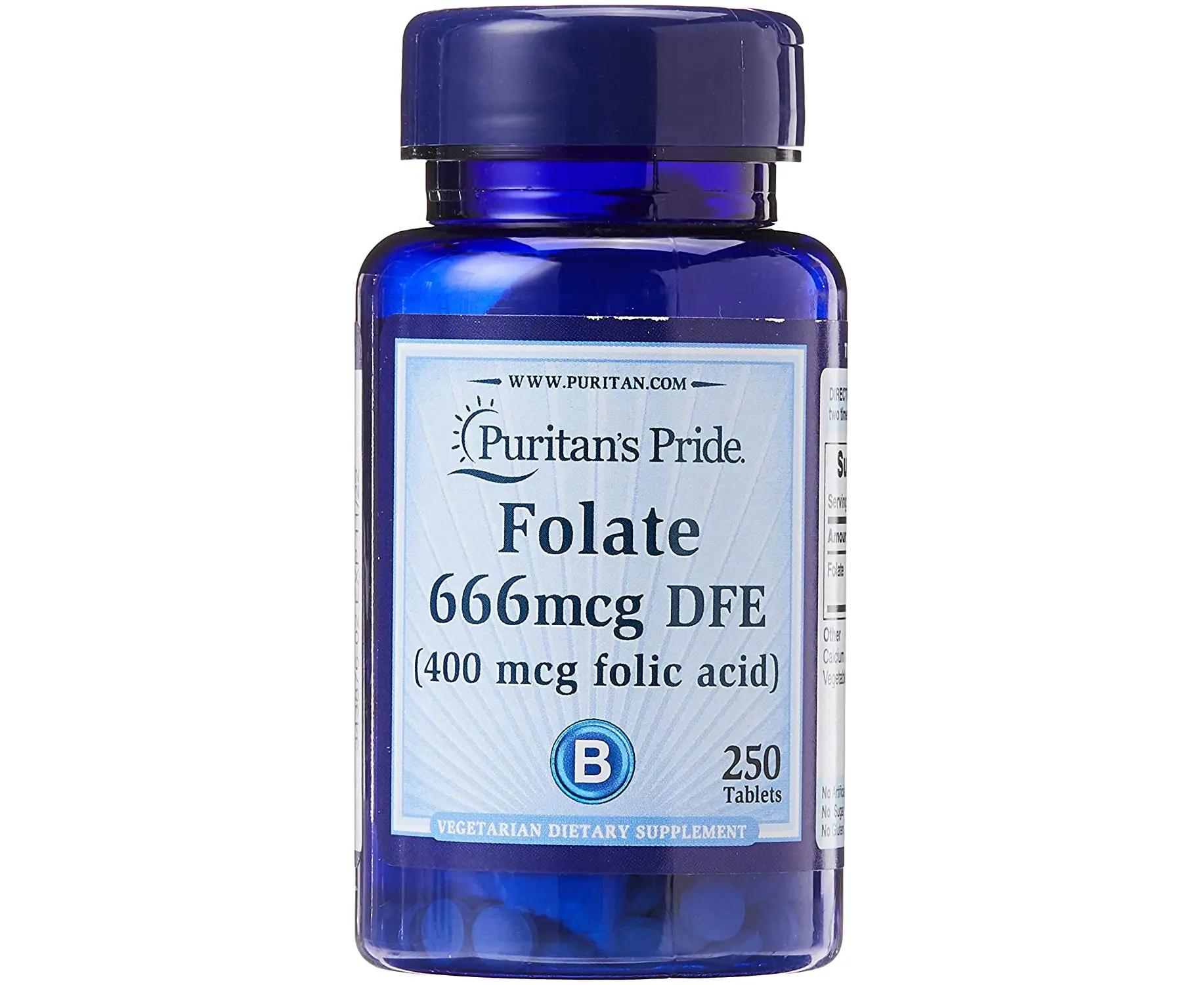 Puritan's pride folate 666 mcg dfe (folic acid 400 mcg) 250 tabs купити ...