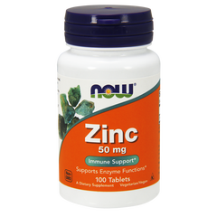 NOW Zinc 50 mg 100 tabs, image 