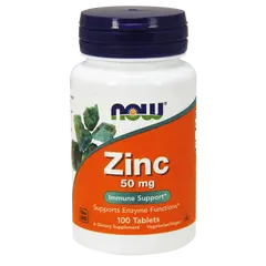 NOW Zinc 50 mg 100 tabs, image 