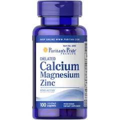 Puritan's Pride Chelated Calcium Magnesium Zinc 100 tab, image 