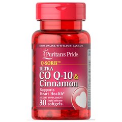 Puritan`s Pride CO Q-10 120 mg & Cinnamon 250 mg 30 softgels, image 
