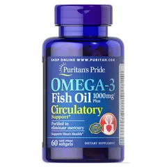 Puritan`s Pride Omega 3 Circulatory 60 softgels, Puritan`s Pride Omega 3 Circulatory 60 softgels  в интернет магазине Mega Mass