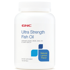 GNC Ultra Strength Fish Oil 100 softgels, image 