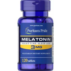Puritan`s Pride Melatonin 3 mg 120 tabs, image 
