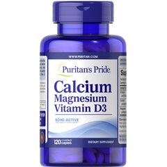 Puritan's Pride Calcium Magnesium+Vitamin D3 120 caps, Puritan's Pride Calcium Magnesium+Vitamin D3 120 caps  в интернет магазине Mega Mass