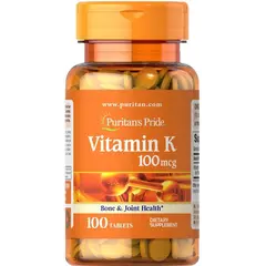 Puritan's Pride Vitamin K 100 mcg 100 tabs, Puritan's Pride Vitamin K 100 mcg 100 tabs  в интернет магазине Mega Mass