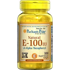 Puritan's Pride Vitamin E 100IU 100 softgels, Puritan's Pride Vitamin E 100IU 100 softgels  в интернет магазине Mega Mass