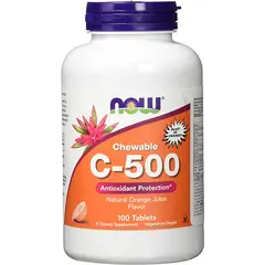 NOW C-500 Chew Orange 100 tabs, NOW C-500 Chew Orange 100 tabs  в интернет магазине Mega Mass