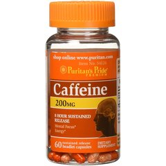 Puritan's Pride Caffeine 200 mg 60 caps, image 