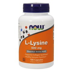 NOW L-Lysine 500 mg 100 caps, Фасовка: 100 caps, image 