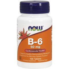 NOW B-6 50 mg 100 tabs, image 