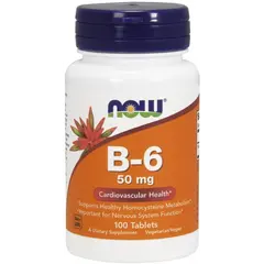 NOW B-6 50 mg 100 tabs, NOW B-6 50 mg 100 tabs  в интернет магазине Mega Mass