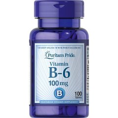 Puritan's Pride Vitamin B-6 100 mg 100 tabs, image 