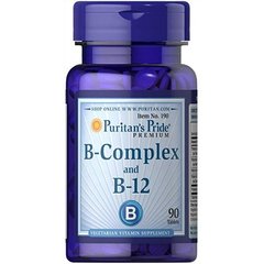Puritan's Pride Vitamin B-Complex and Vitamin B-12 90 tabs, Puritan's Pride Vitamin B-Complex and Vitamin B-12 90 tabs  в интернет магазине Mega Mass