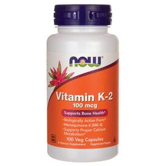 NOW Vitamin K-2 100 mcg 100 caps, image 