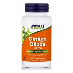 NOW Ginkgo Biloba 60 mg 60 caps, NOW Ginkgo Biloba 60 mg 60 caps  в интернет магазине Mega Mass