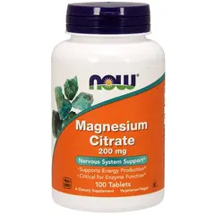 NOW Magnesium Citrate 200 mg 100 tabs, Фасування: 100 tabs, image 