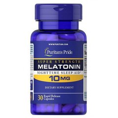 Puritan's Pride Melatonin 10 mg 30 caps, Puritan's Pride Melatonin 10 mg 30 caps  в интернет магазине Mega Mass