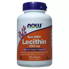 NOW Lecithin 1200 mg 100 softgels, image 