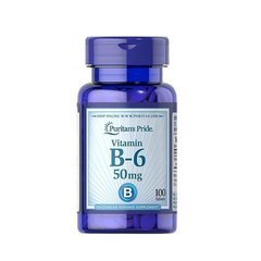 Puritan's Pride Vitamin B-6 50 mg 100 tabs, image 