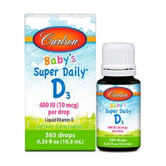 Carlson Labs Baby's Super Daily D3 400 IU 10,3 ml, Carlson Labs Baby's Super Daily D3 400 IU 10,3 ml  в интернет магазине Mega Mass