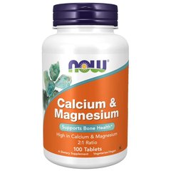 NOW Calcium & Magnesium 100 tabs, NOW Calcium & Magnesium 100 tabs  в интернет магазине Mega Mass
