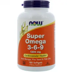 NOW Super Omega 3-6-9 1200 mg 180 softgels, NOW Super Omega 3-6-9 1200 mg 180 softgels  в интернет магазине Mega Mass