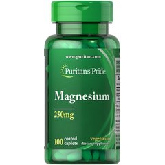 Puritan's Pride Magnesium 250 mg 100 caps, Puritan's Pride Magnesium 250 mg 100 caps  в интернет магазине Mega Mass