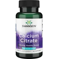 Swanson Calcium Citrate 200 mg 60 caps, image 