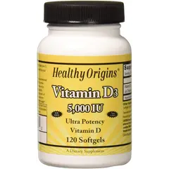 Healthy Origins Vitamin D3 5000 IU 120 softgels, image 