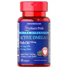 Puritan's Pride Extra Strength Active Omega-3 Fish Oil 30 softgels, Puritan's Pride Extra Strength Active Omega-3 Fish Oil 30 softgels  в интернет магазине Mega Mass