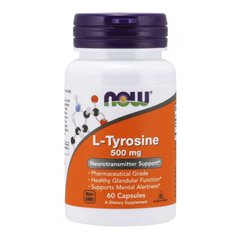 NOW L-Tyrosine 500 mg 60 caps, Фасовка: 60 caps, image 