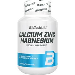 BioTech Calcium Zinc Magnesium 100 tabs, BioTech Calcium Zinc Magnesium 100 tabs  в интернет магазине Mega Mass