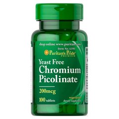 Puritan's Pride Chromium Picolinate 200 mcg 100 tabs, image 