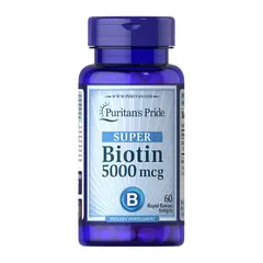 Puritan's Pride Biotin 5000 mcg 60 softgels, Puritan's Pride Biotin 5000 mcg 60 softgels  в интернет магазине Mega Mass