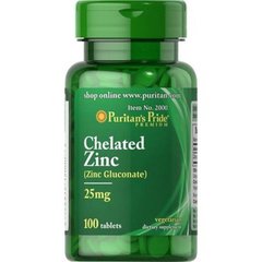 Puritan's Pride Zinc 25 mg 100 tabs, image 