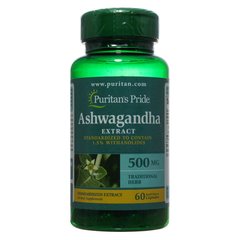 Puritan’s Pride Ashwagandha Standardized Extract 500 mg 60 caps, image 
