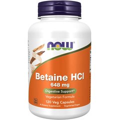 NOW Betaine HCI 648 mg 120 caps, NOW Betaine HCI 648 mg 120 caps  в интернет магазине Mega Mass