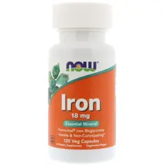 NOW Iron 18 mg 120 caps, image 