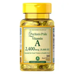 Puritan's Pride Vitamin A 8,000 IU (2,400 mcg) 100 softgels, Puritan's Pride Vitamin A 8,000 IU (2,400 mcg) 100 softgels  в интернет магазине Mega Mass