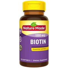 Nature Made Biotin 1000 mcg 120 softgels, image 
