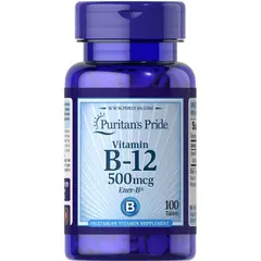 Puritan's Pride B-12 500 mcg 100 tabs, Puritan's Pride B-12 500 mcg 100 tabs  в интернет магазине Mega Mass