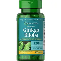 Puritan's Pride Ginkgo biloba 120 mg 100 caps, Фасування: 100 caps, image 